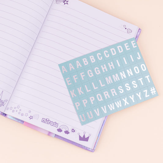 Mirada Unicorn Glitter Plush Notebook