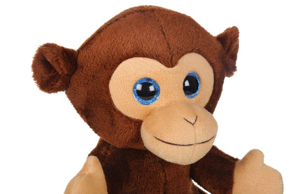 Mirada Glitter Eye Monkey Toy - Brown – 25cm
