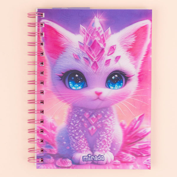 Mirada Whimsical Kitty Plush Notebook