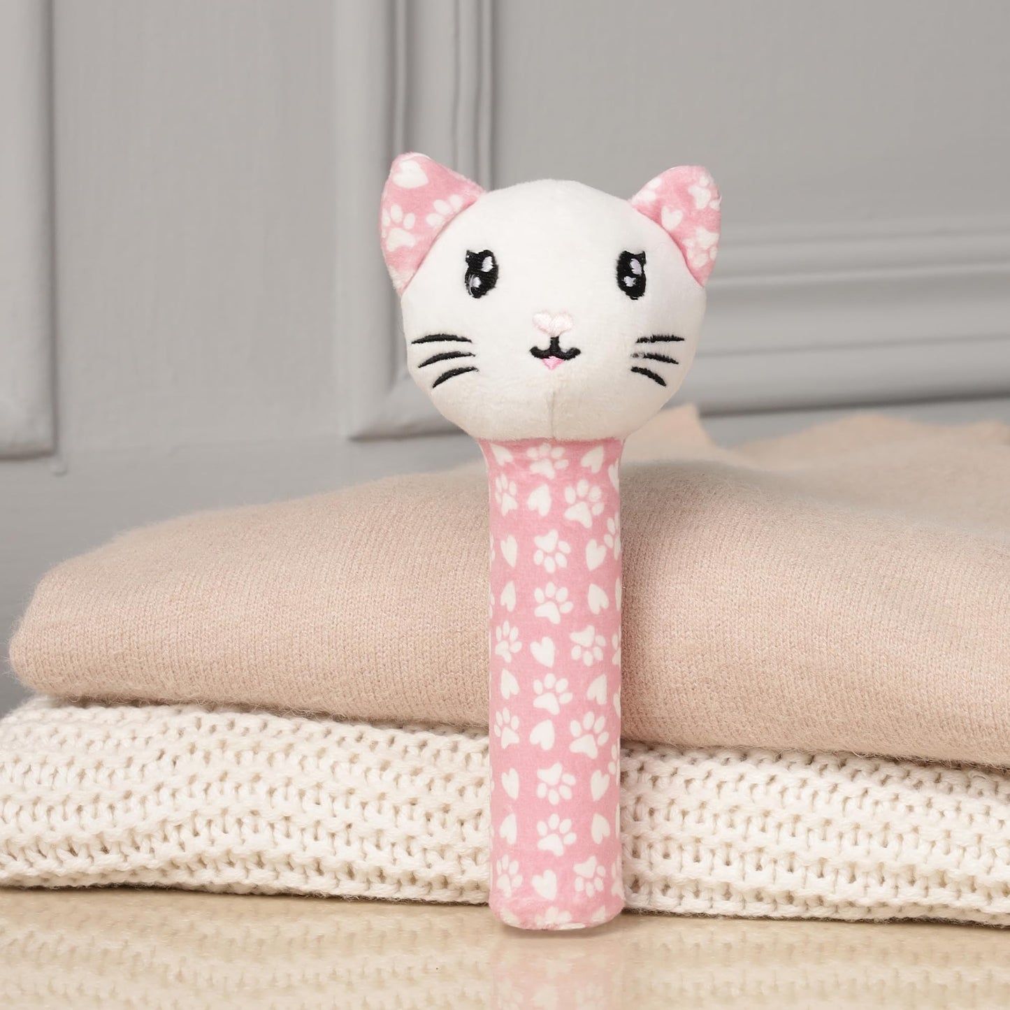 Mirada Kitty Rattle Soft Toy – 18cm