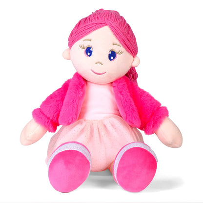 Mirada Elena Rag Doll Toy with Pink Jacket – 42cm