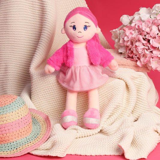 Mirada Elena Rag Doll Toy with Pink Jacket – 42cm